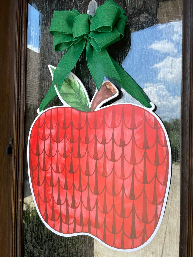 The Big Red Apple Door Sign