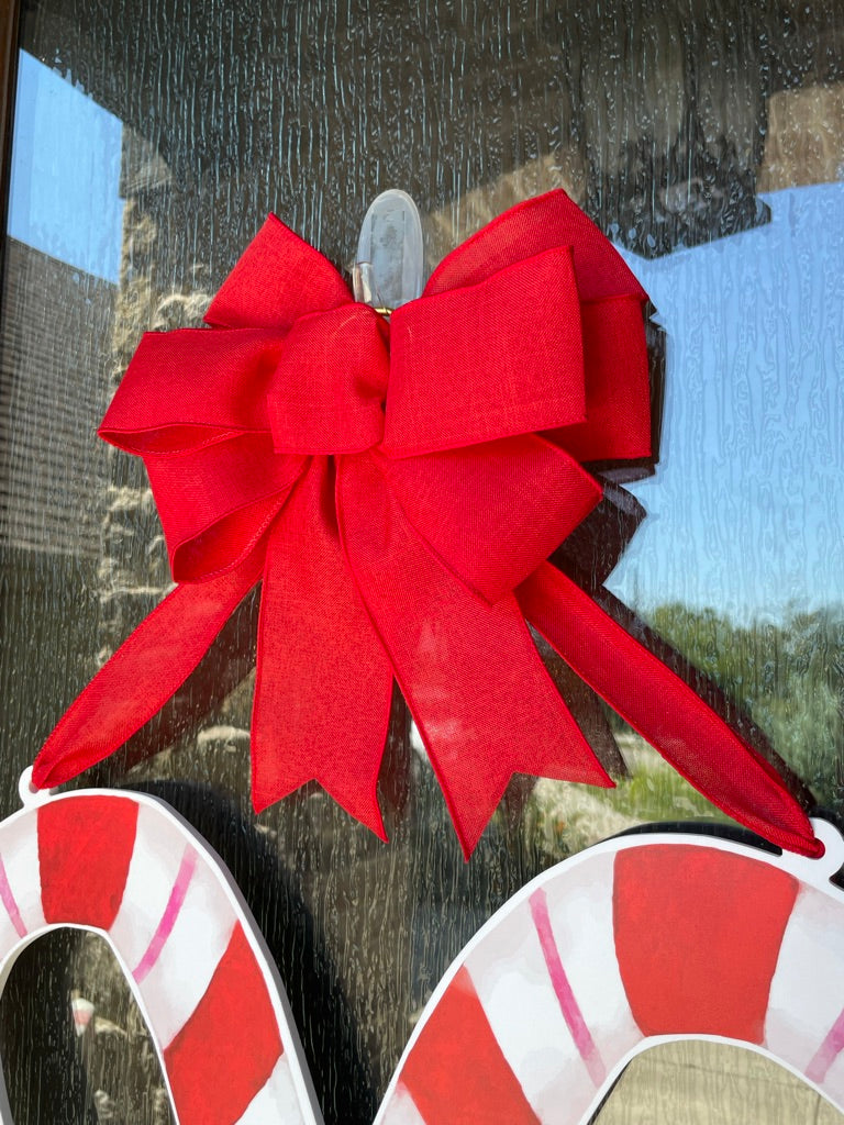 Pink Bow Candy Canes Door Sign