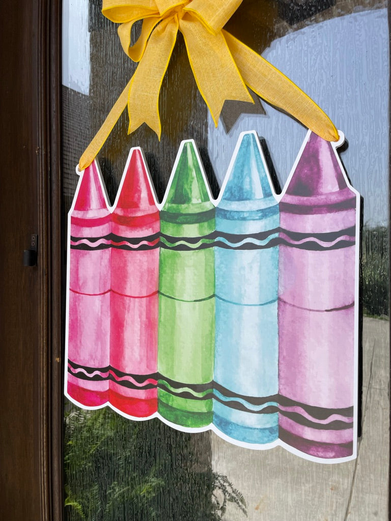 Rainbow Crayon Door Sign