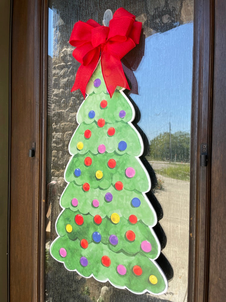 Merry Christmas Tree Door Sign