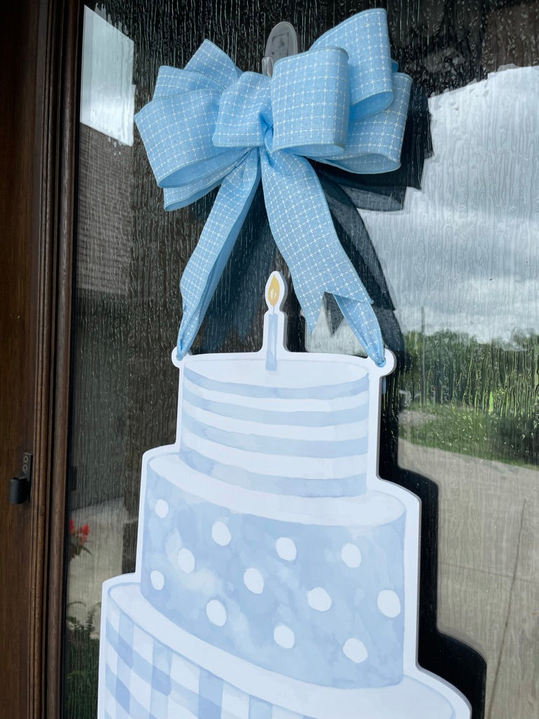 Blue Birthday Cake Door Sign