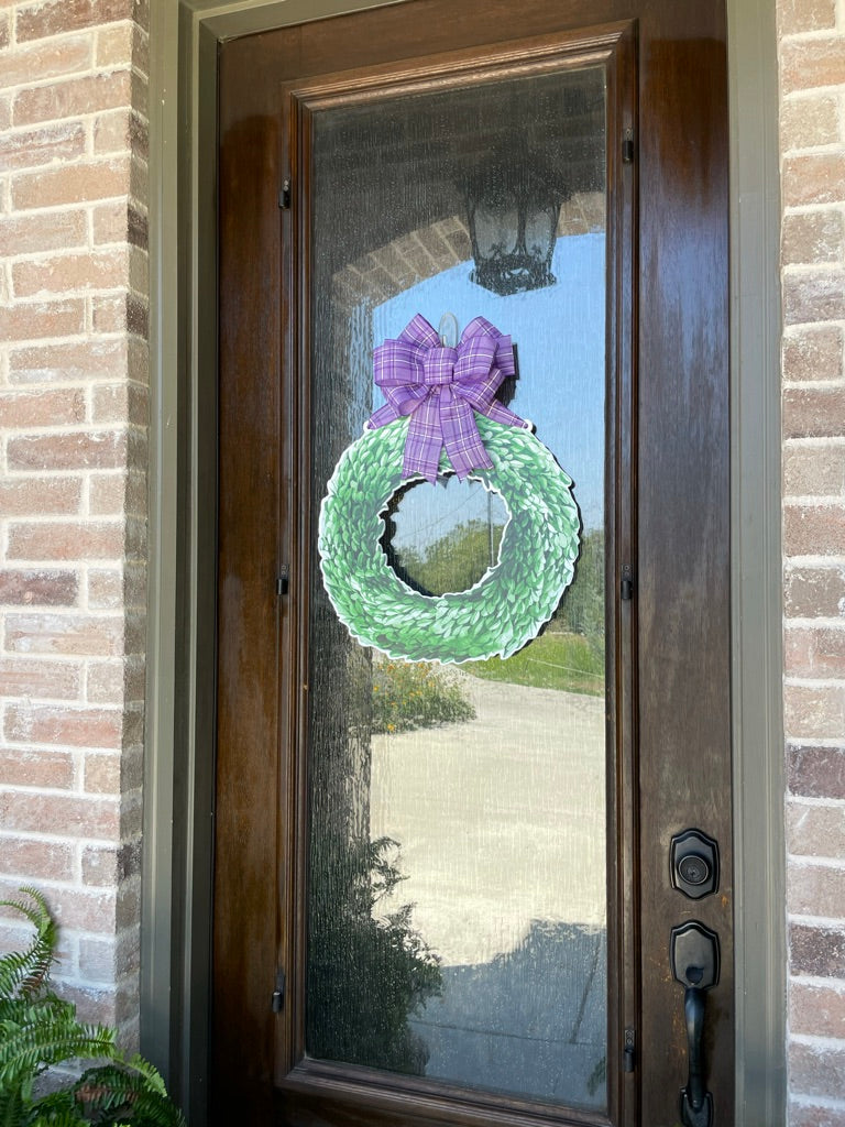 LIMITED EDITION: Purple Evergreen Wreath Door Sign