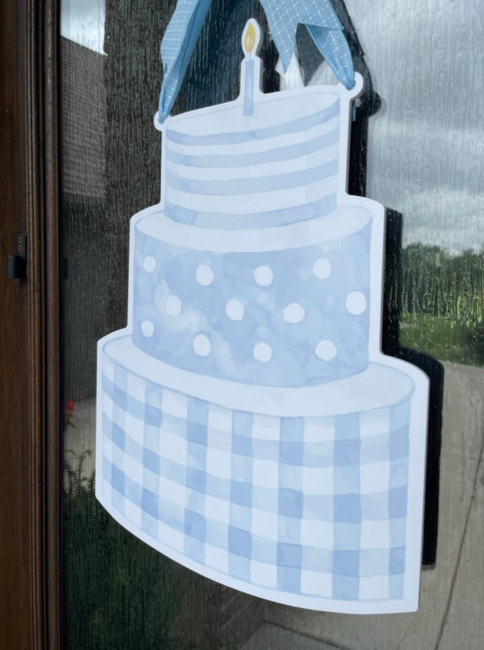 Blue Birthday Cake Door Sign