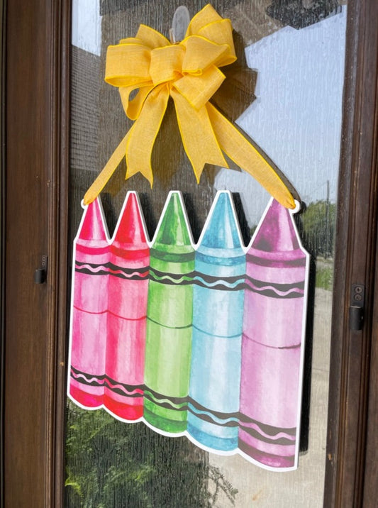 Rainbow Crayon Door Sign