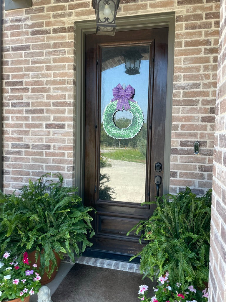 LIMITED EDITION: Purple Evergreen Wreath Door Sign