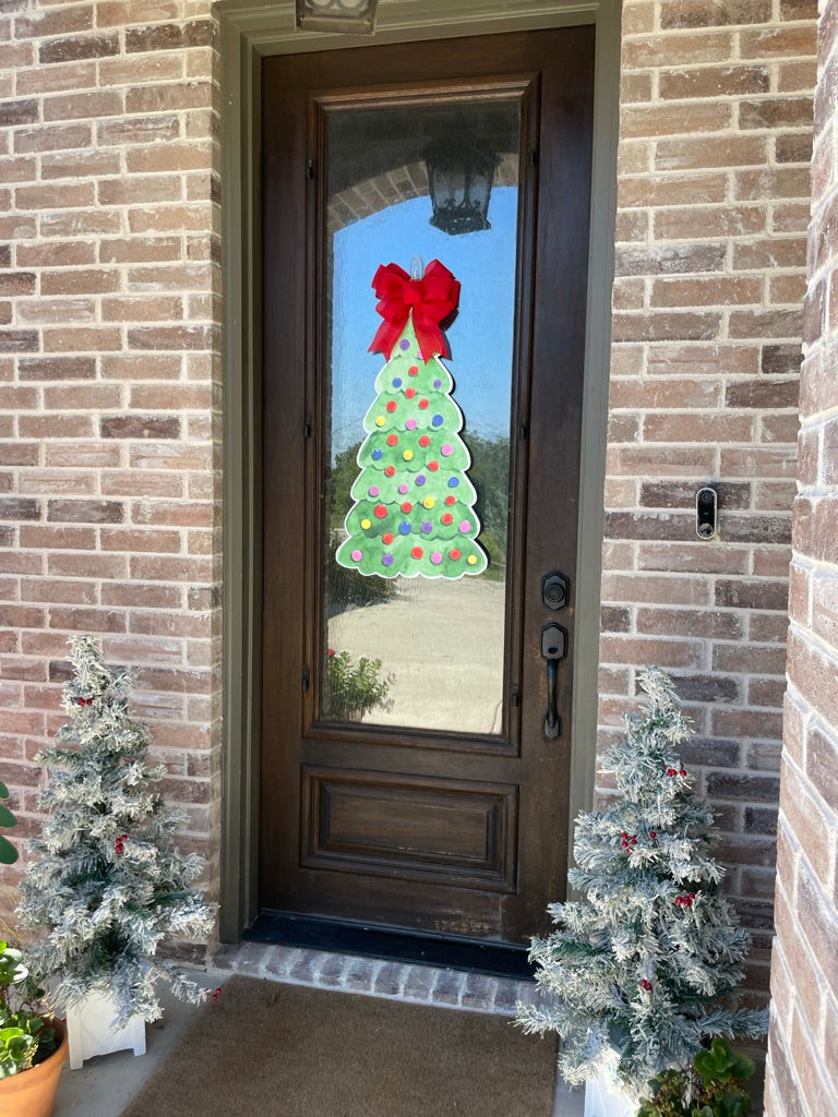 Merry Christmas Tree Door Sign