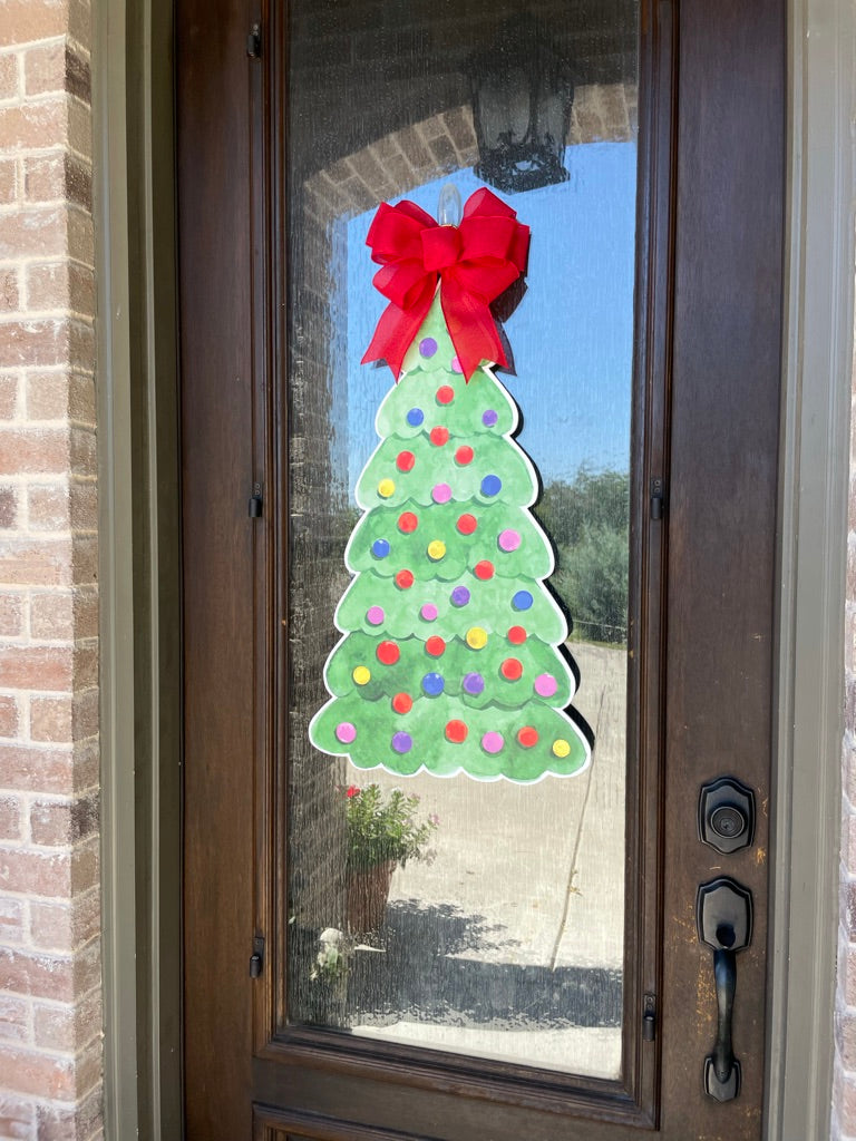 Merry Christmas Tree Door Sign