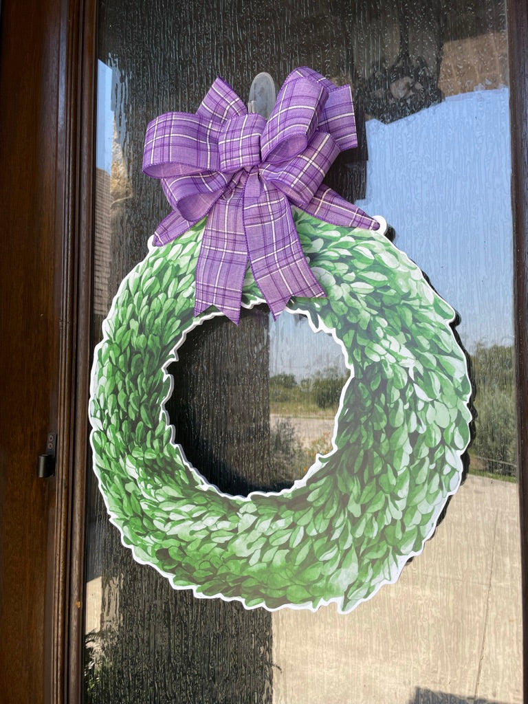 LIMITED EDITION: Purple Evergreen Wreath Door Sign